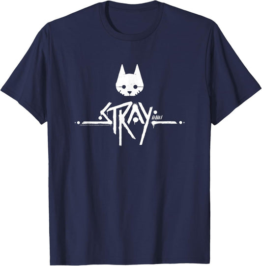 Stray Cat Head and Logo T-Shirt - T-Shirt | Navy