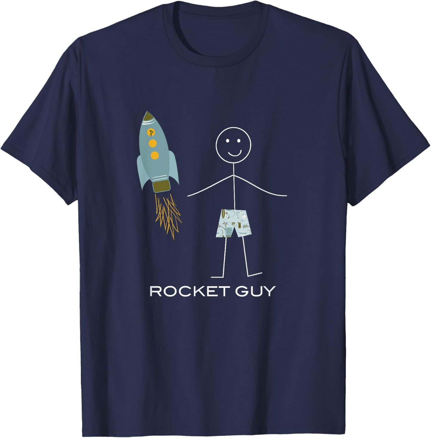 Funny Rocket Guy Space Boys Rocket T-Shirt - T-Shirt | Navy