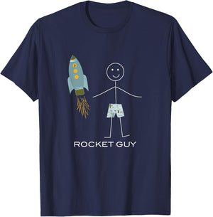 Funny Rocket Guy Space Boys Rocket T-Shirt - T-Shirt | Navy