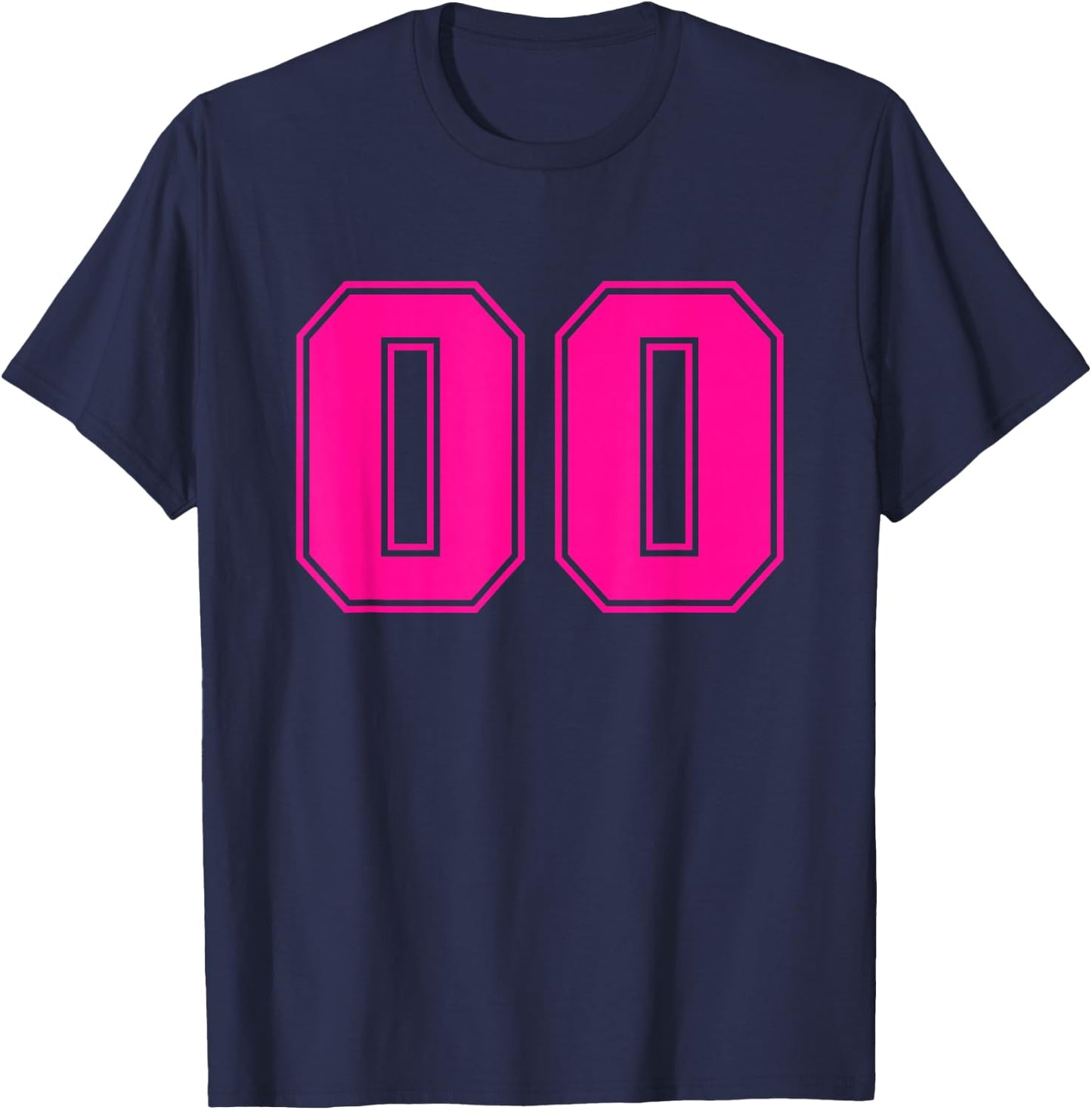 Pink Sport Team Number #00 T-Shirt - T-Shirt | Navy