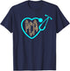 PCA Patient Care Assistant Heart Leopard Nurse Week 2023 T-Shirt - T-Shirt | Navy