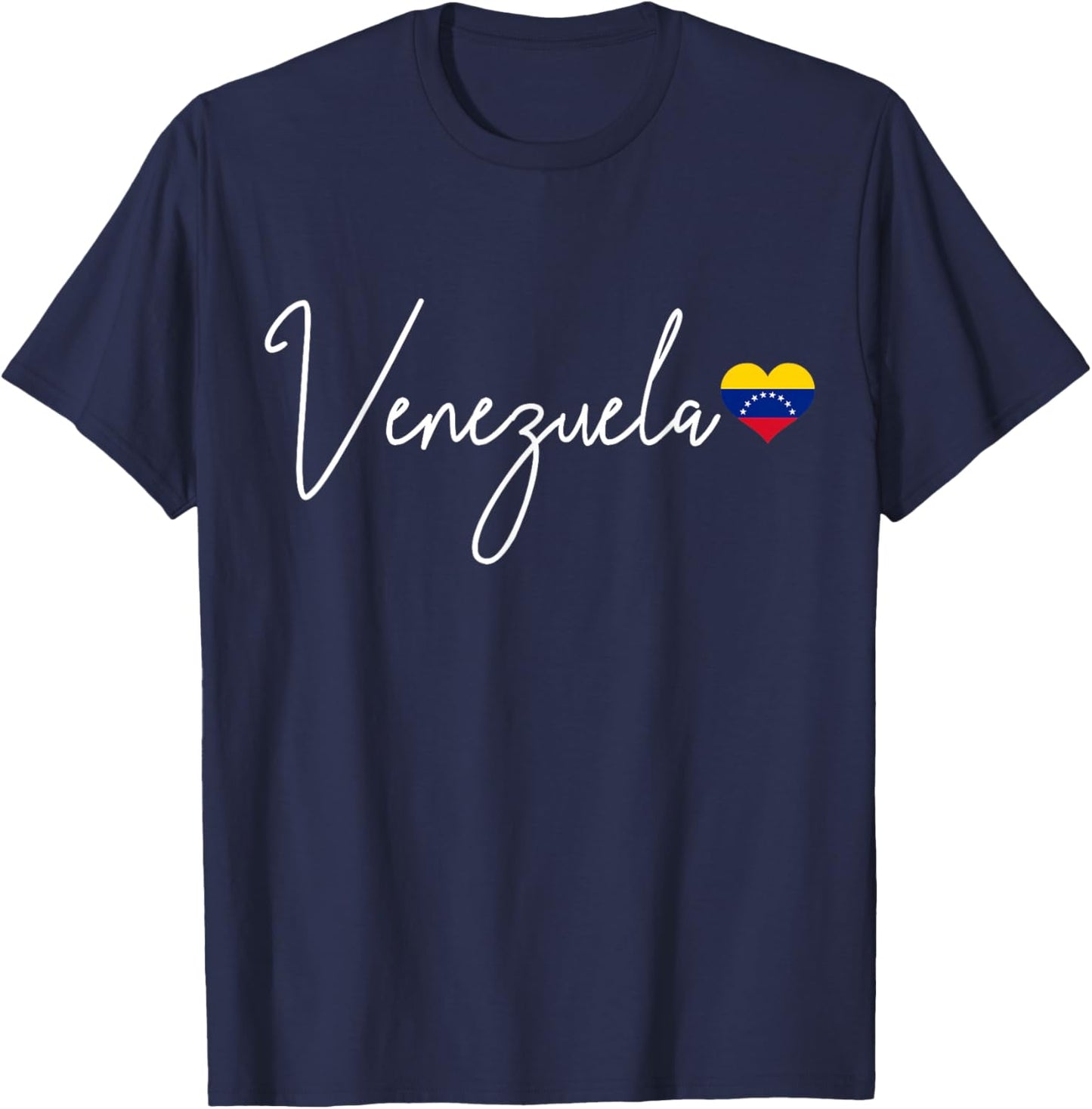 Venezuela Heart Pride Venezuelan Flag T-Shirt - T-Shirt | Navy