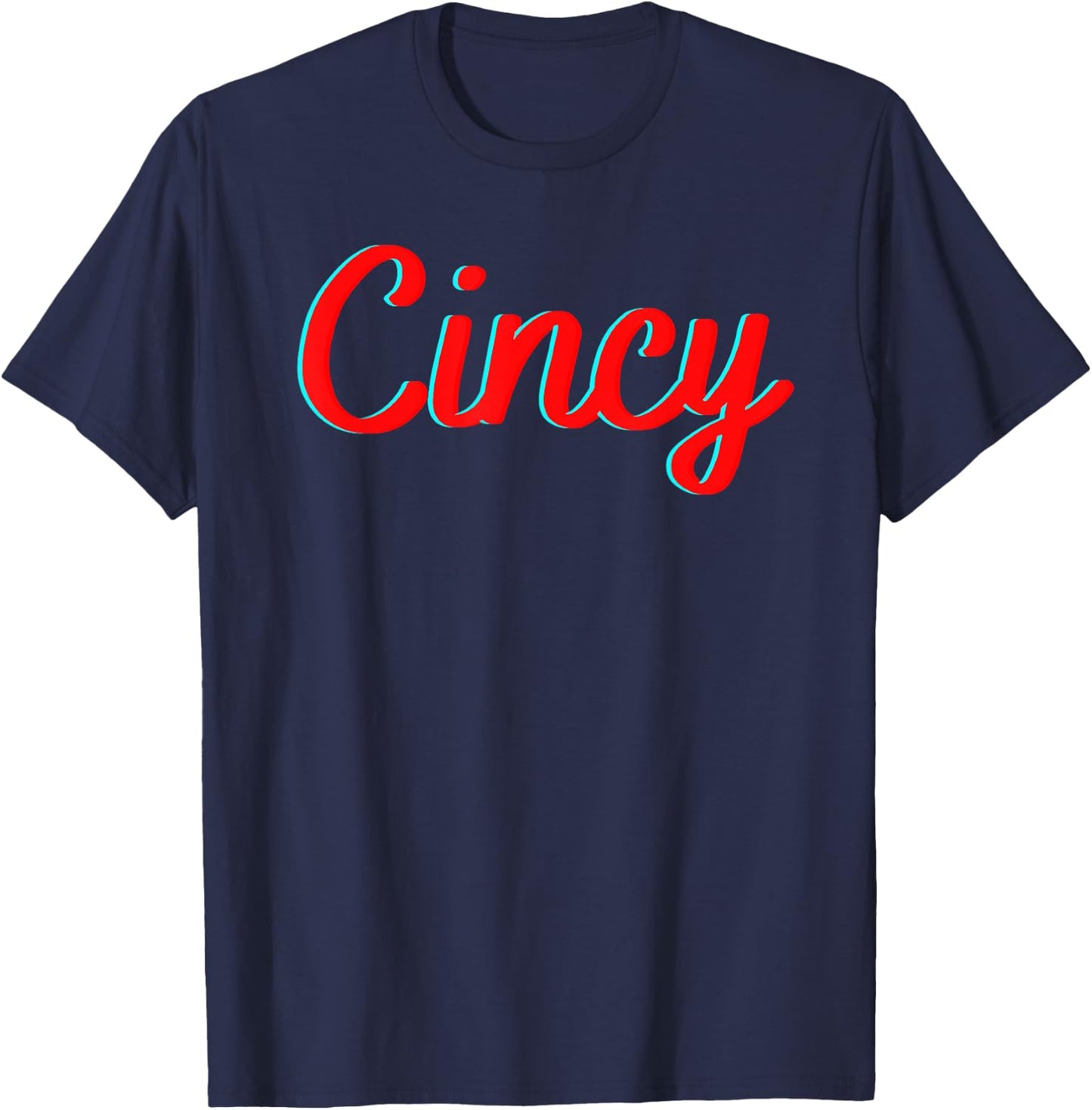 Cincinnati Ohio Classic Red Script Cincy City vacation gift T-Shirt - T-Shirt | Navy