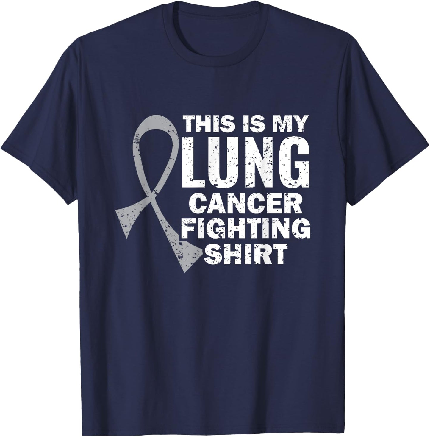 This Is My Lung Cancer Fighting Shirt T-Shirt - T-Shirt | Navy