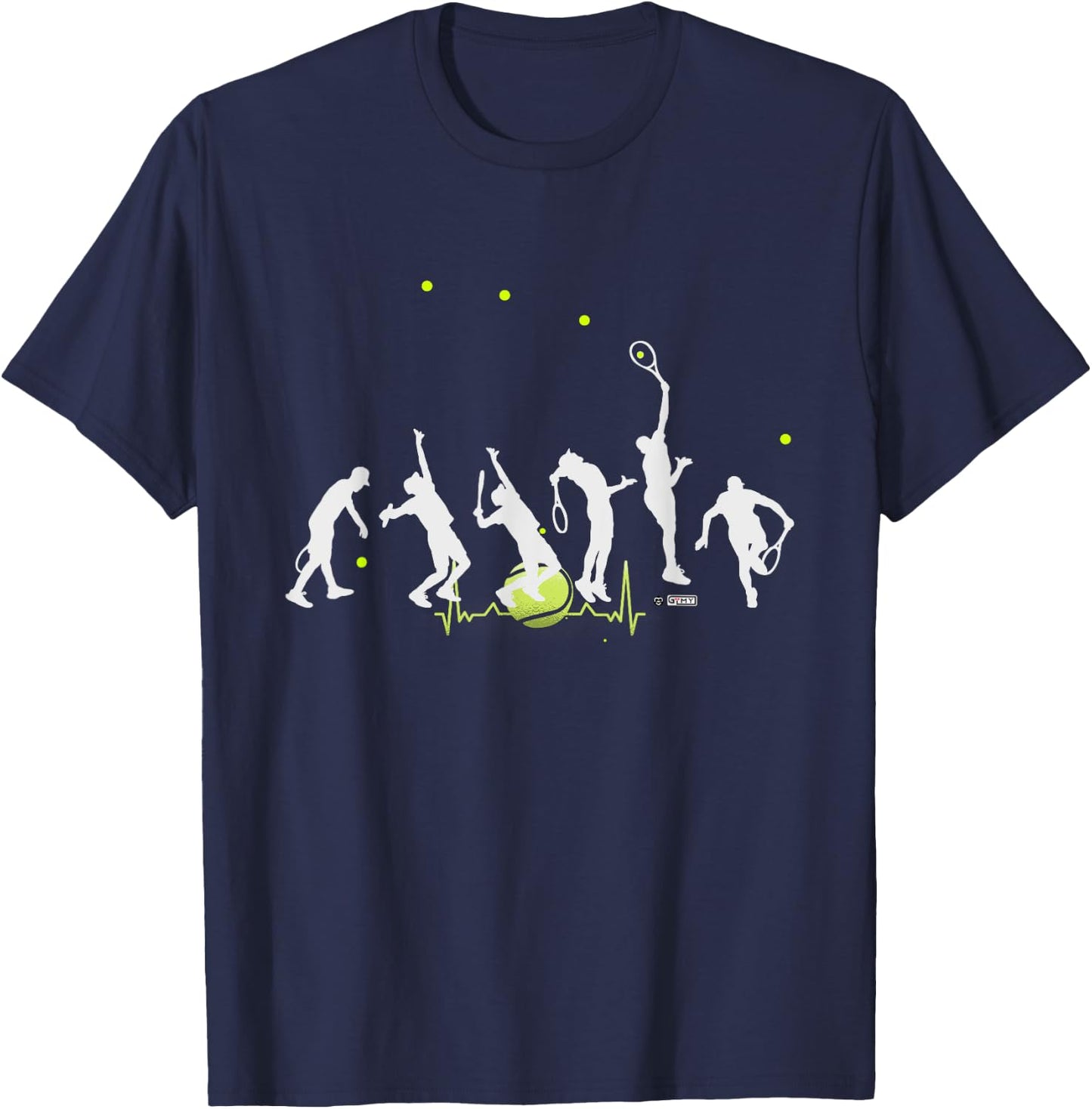 Big Tennis Serve, Soft Serve Tennis, Tennis Ball Pulse T-Shirt - T-Shirt | Navy