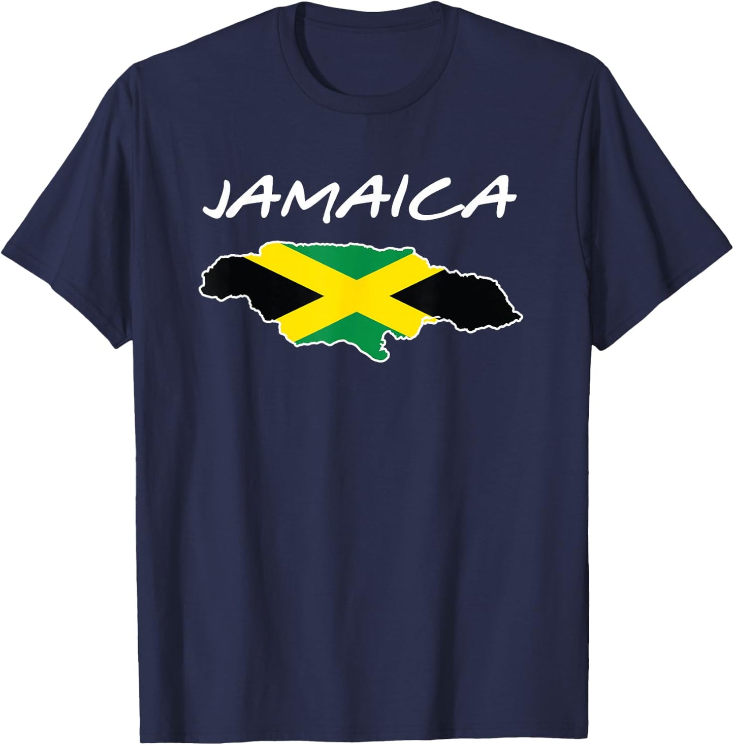 Retro Jamaica Flag Jamaican Island Travel Vacation Souvenir T-Shirt - T-Shirt | Navy