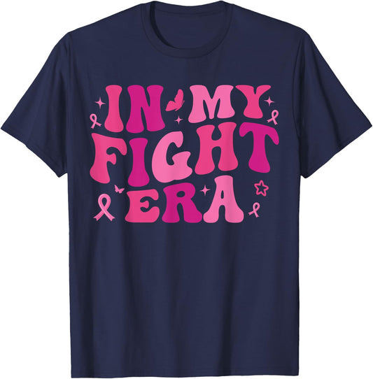 Breast Cancer Warrior Pink Ribbon T-Shirt - T-Shirt | Navy