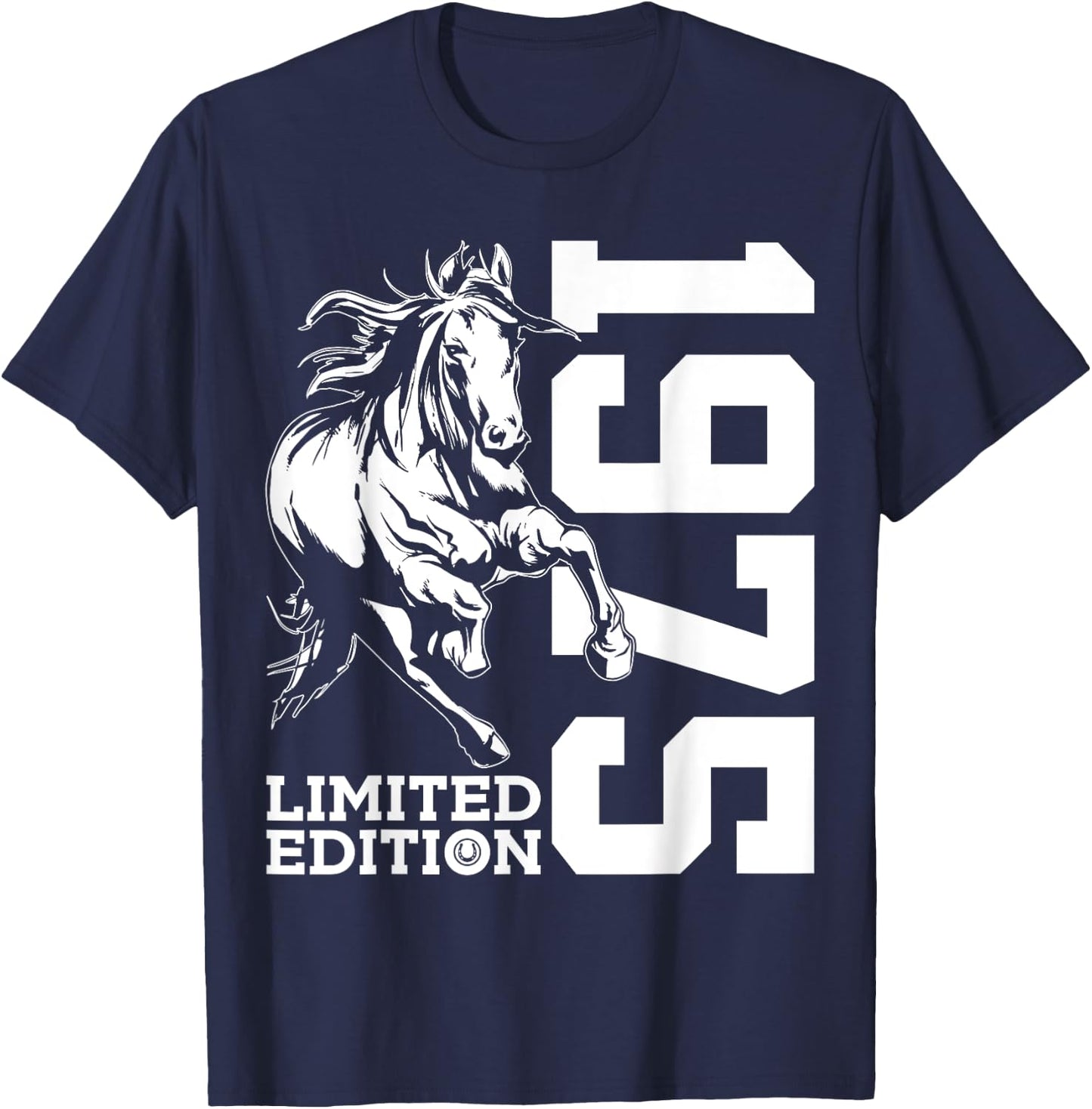 Riding 50th Birthday Horse Limited Edition 1975 Rider T-Shirt - T-Shirt | Navy