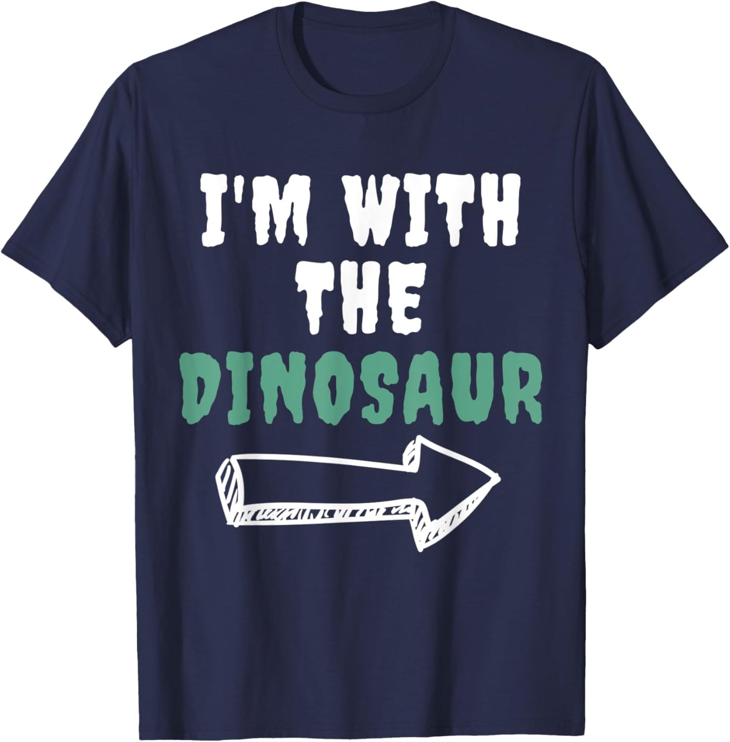 Halloween Shirt Funny Vintage Retro I'm With the Dinosaur T-Shirt - T-Shirt | Navy