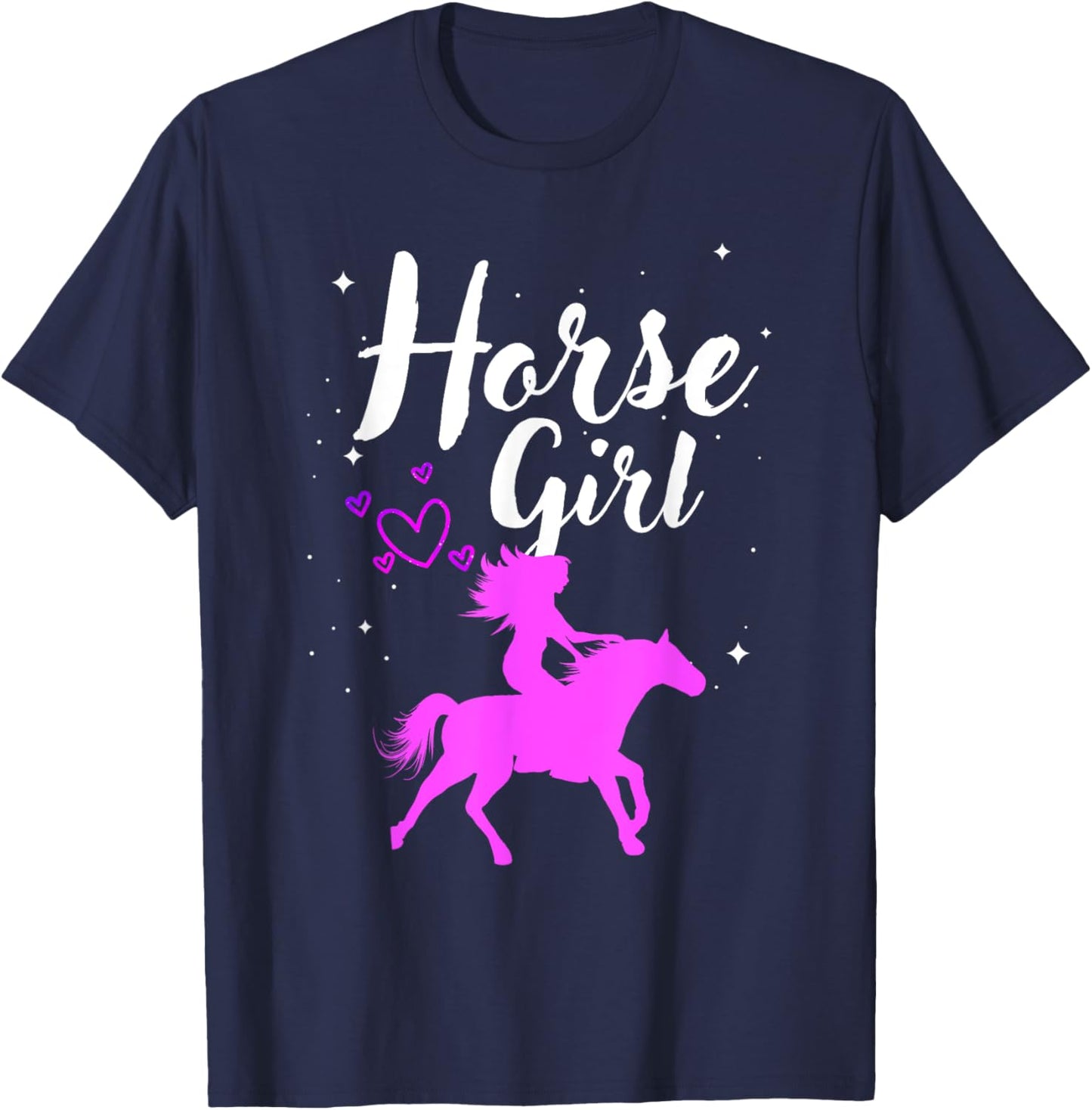 Cool Horse Girl Design Kids Horse Lover Equestrian T-Shirt - T-Shirt | Navy