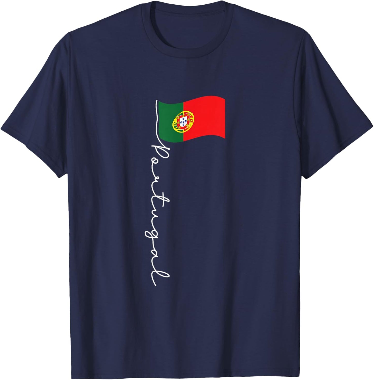 Portugal Signature Flag Pole - Patriotic Portuguese Flag T-Shirt - T-Shirt | Navy