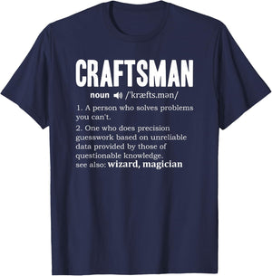 Craftsman Definition Mechanic Dictionary Craftsperson Noun T-Shirt - T-Shirt | Navy