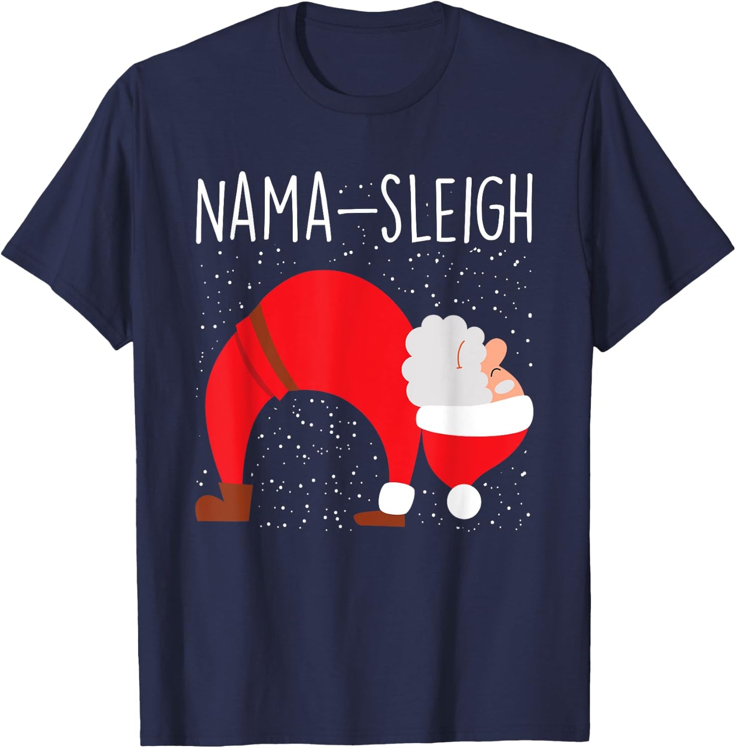 Yoga Practitioner Namasleigh Xmas Meditation Christmas Yoga T-Shirt - T-Shirt | Navy