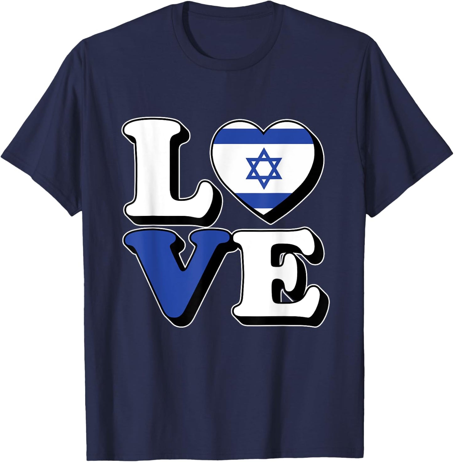I Love Israel Travel Souvenir Vacation Trip Israeli Pride T-Shirt - T-Shirt | Navy