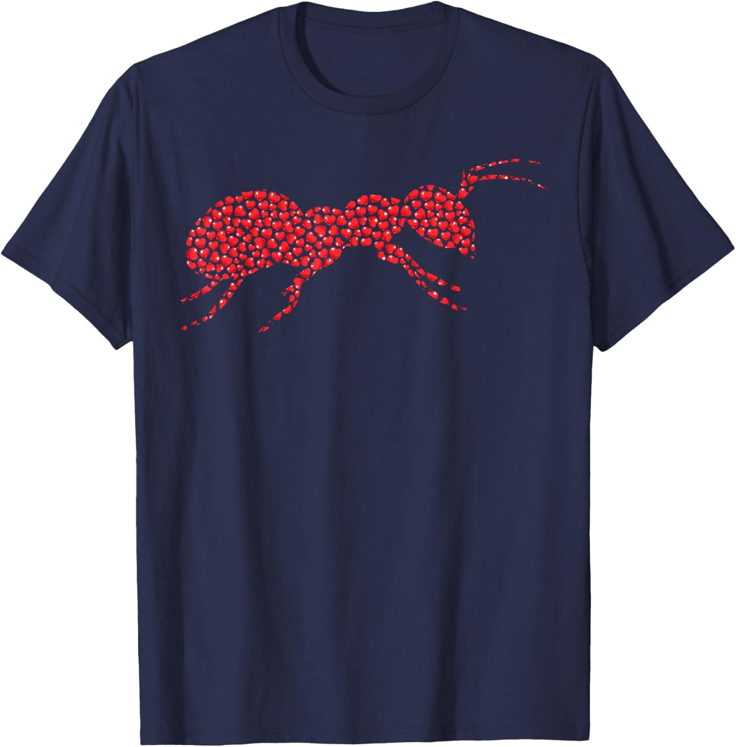 Heart Shape Love Ant Valentine's Day T-Shirt - T-Shirt | Navy