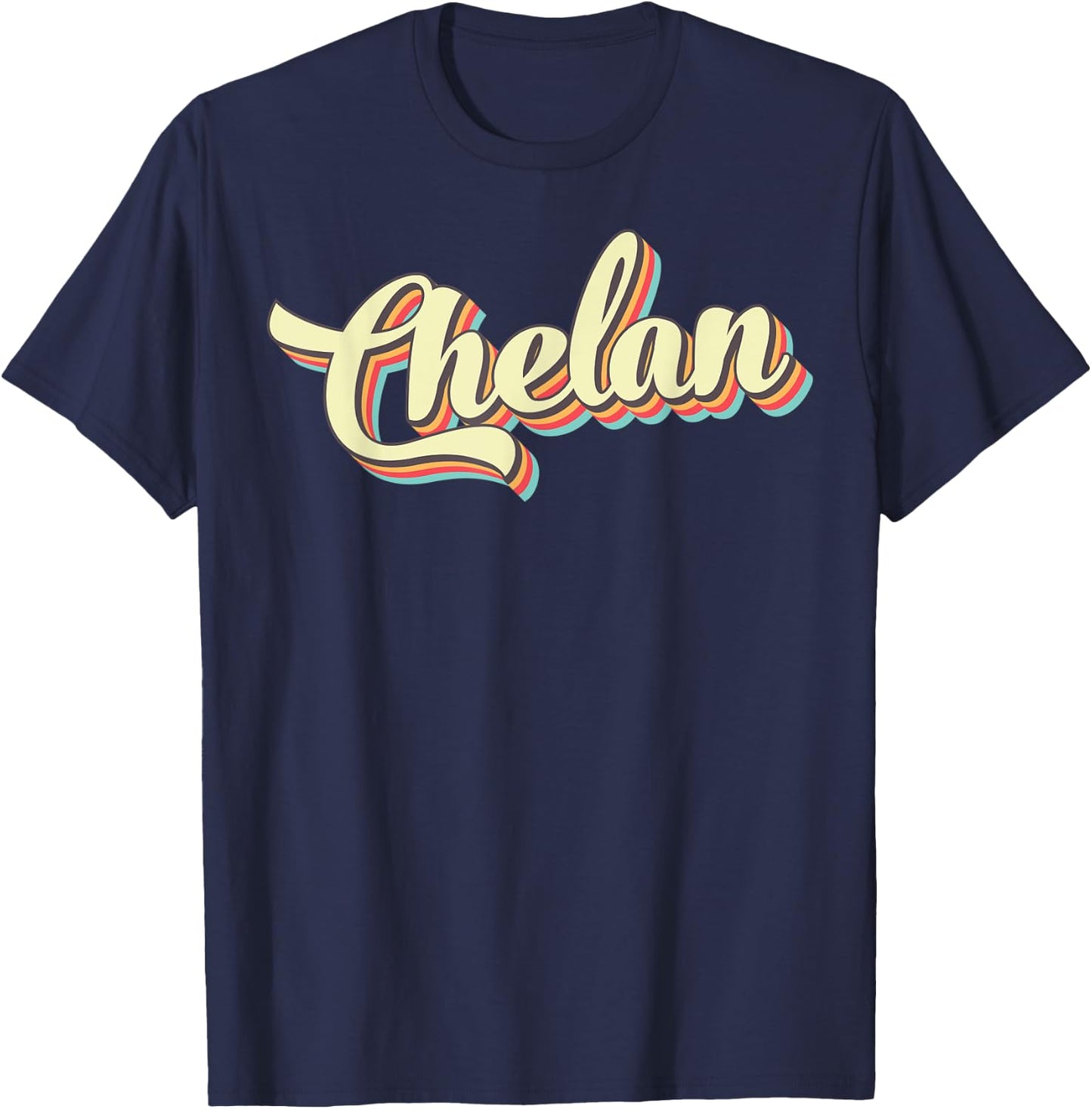 Chelan Retro Art Baseball Font Vintage T-Shirt - T-Shirt | Navy