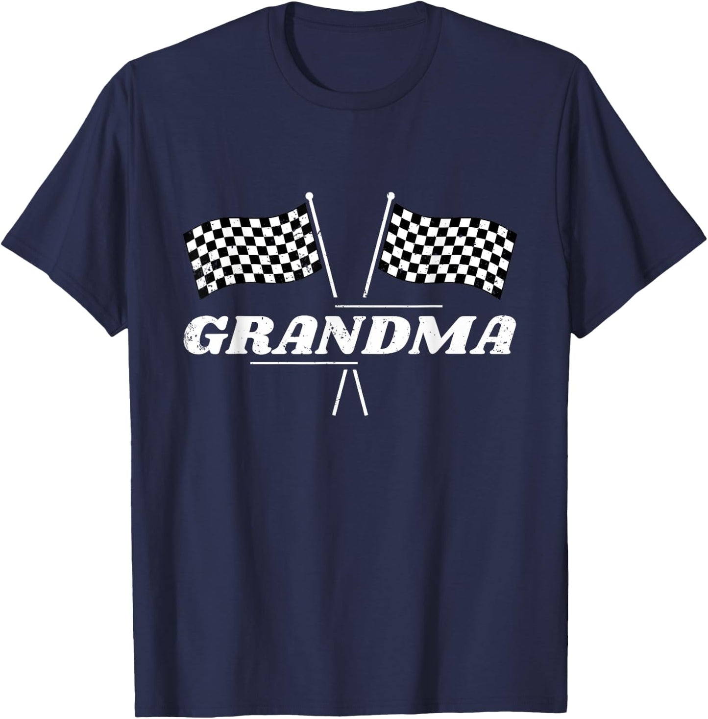 Pit Crew Grandma Racing Car Family Matching Birthday Party T-Shirt - T-Shirt | Navy