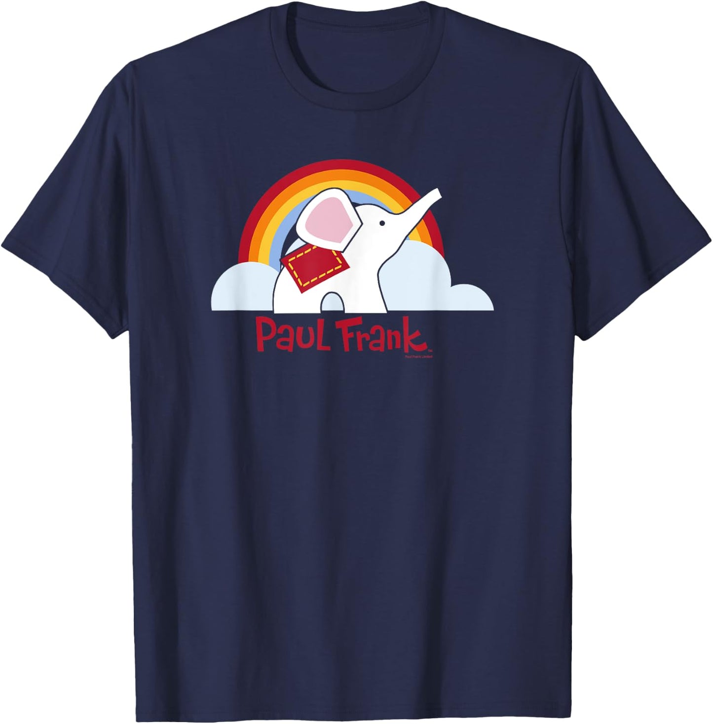 Paul Frank Ellie The Elephant Rainbow And Cloads Poster T-Shirt - T-Shirt | Navy