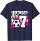 Soccer Birthday Party - 7 Year Old Girl - 7th Birthday T-Shirt - T-Shirt | Navy
