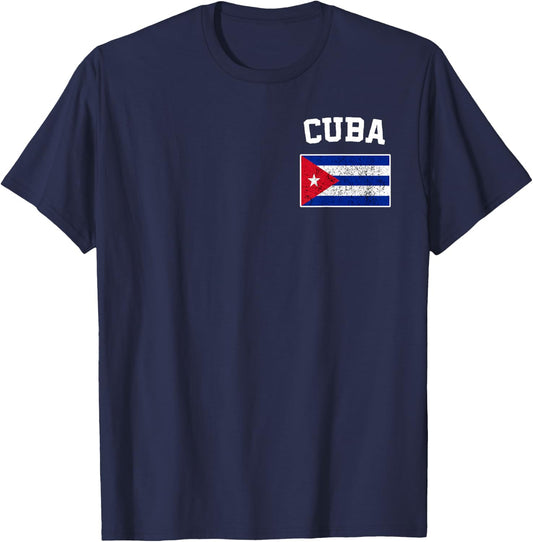 Cuba Cuban Flag Pride Hispanic Heritage Men Women Kids T-Shirt - T-Shirt | Navy