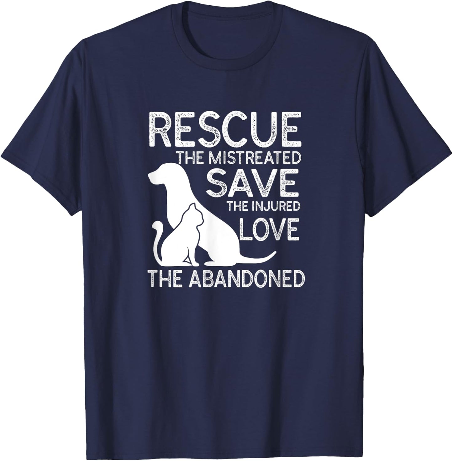 Rescue Save Love Pet Animal Vintage Volunapparelr T-Shirt - T-Shirt | Navy