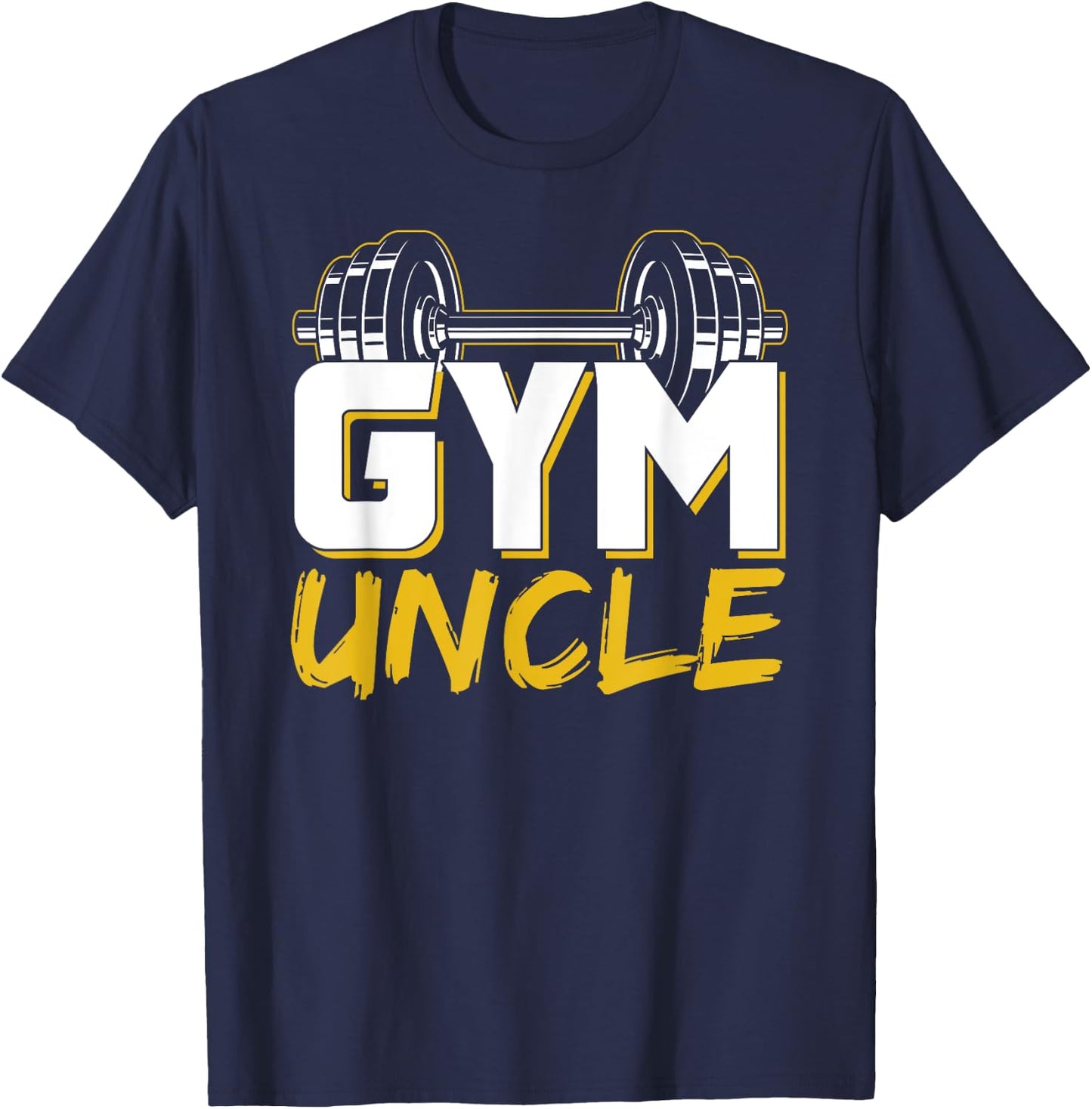 Gym Uncle , -Adults & Kids, Black, Short Sleeve, Small, Cotton Blend, Workout, Humorous Design with Lace Embellishment T-Shirt - T-Shirt | Navy