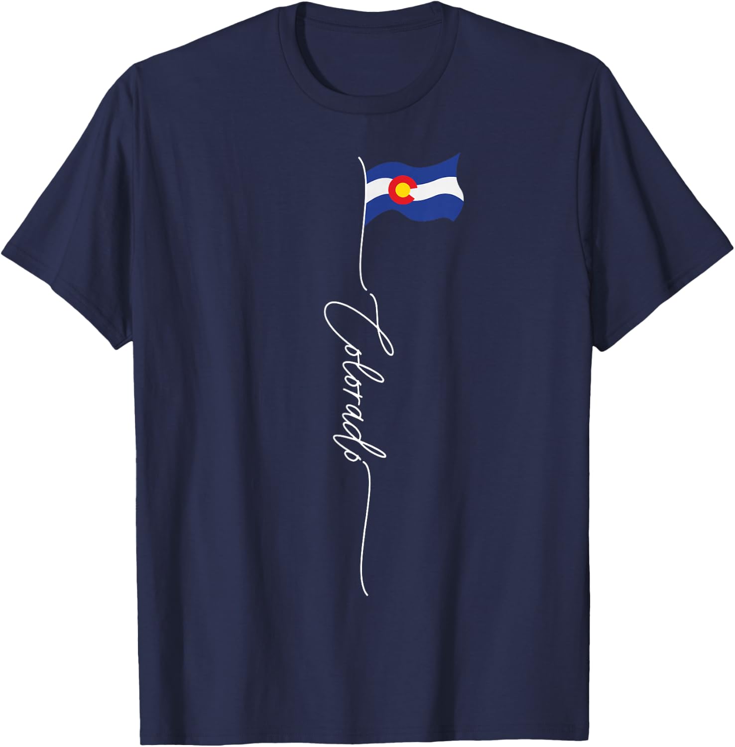 Colorado Flag, Colorado USA, Coloradans Elegant Enthusiast T-Shirt - T-Shirt | Navy