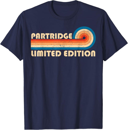 PARTRIDGE Surname Retro Vintage 80s 90s Birthday Reunion T-Shirt - T-Shirt | Navy