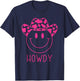 Howdy Western Happy Smiling Smile Face Cowgirl Cowboy Kids T-Shirt - T-Shirt | Navy