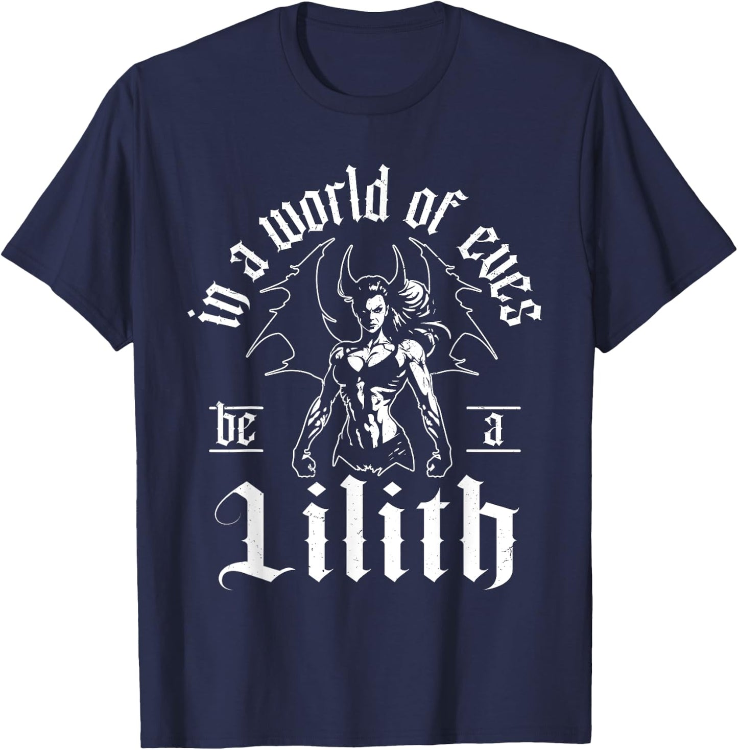 Lilith Demon Gothic Mythology Folklore Satanic Dark Occult T-Shirt - T-Shirt | Navy