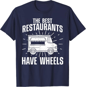 Cool Food Truck Women Culinary Chef Pizza BBQ Driver T-Shirt - T-Shirt | Navy