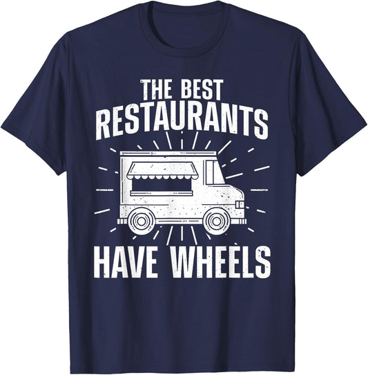 Cool Food Truck Women Culinary Chef Pizza BBQ Driver T-Shirt - T-Shirt | Navy
