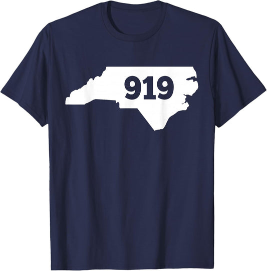 North Carolina 919 Area Code T-Shirt - T-Shirt | Navy