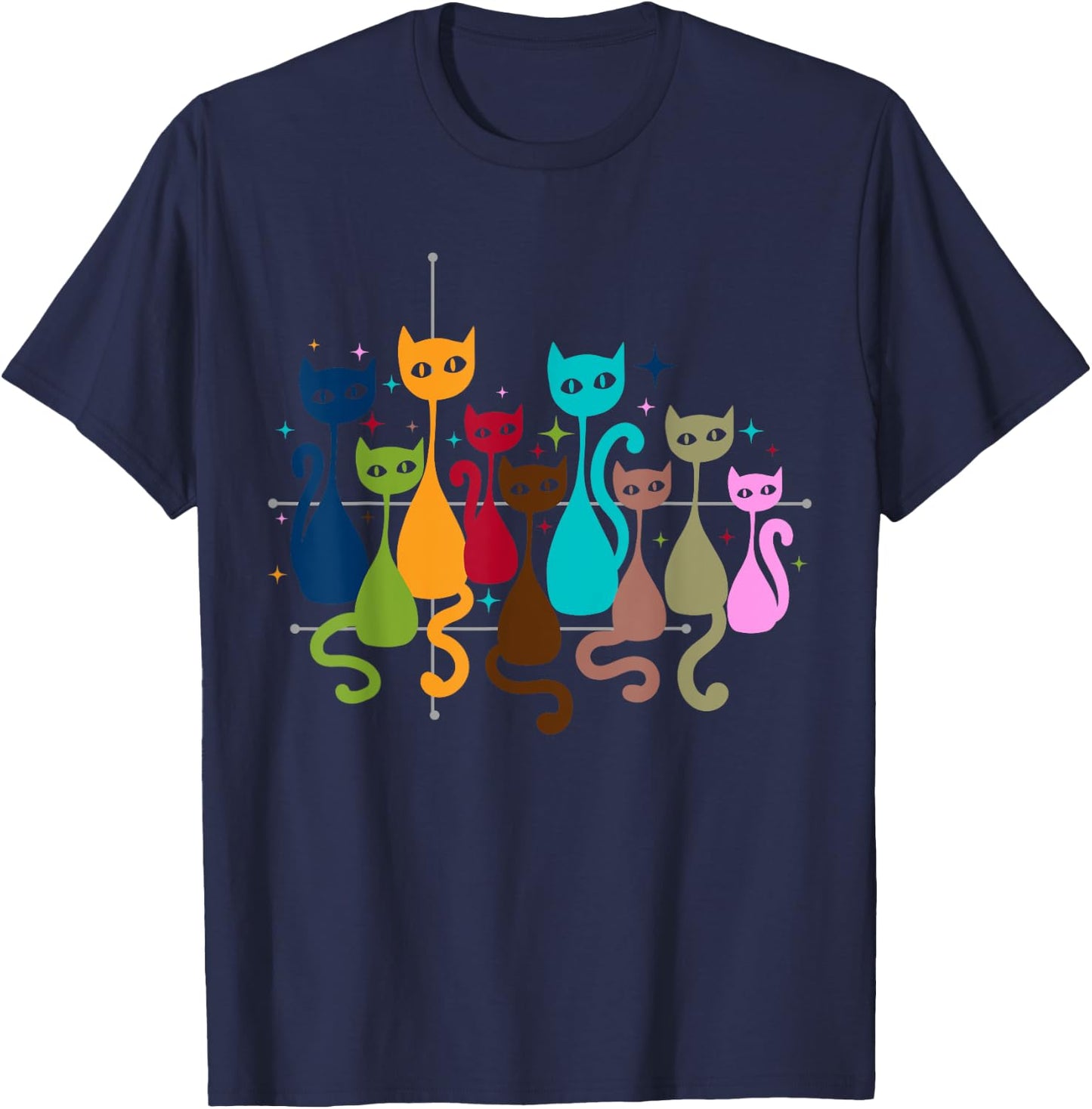 Classic Art Kitten Lover Vintage Artwork Cute Cat T-Shirt - T-Shirt | Navy