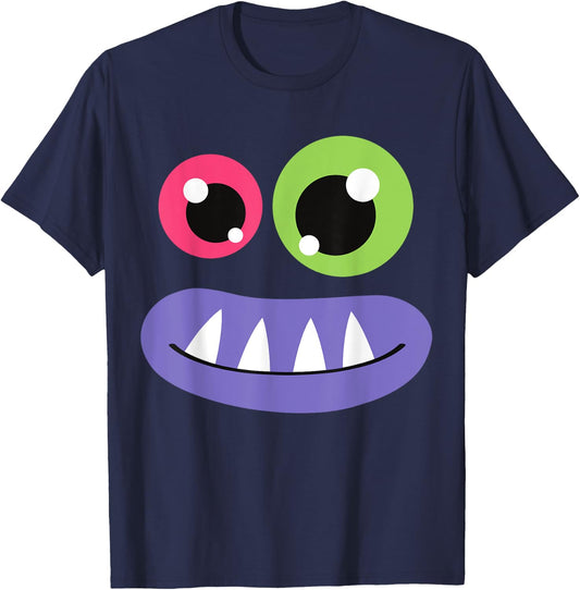 Cute Monster Face Halloween Costume Cute Group Men Women Kid T-Shirt - T-Shirt | Navy