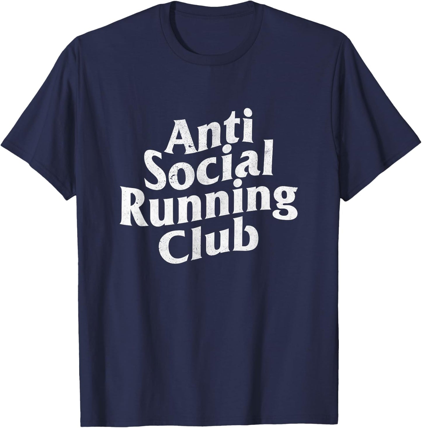Anti-social running club / solo treadmill runner T-Shirt - T-Shirt | Navy
