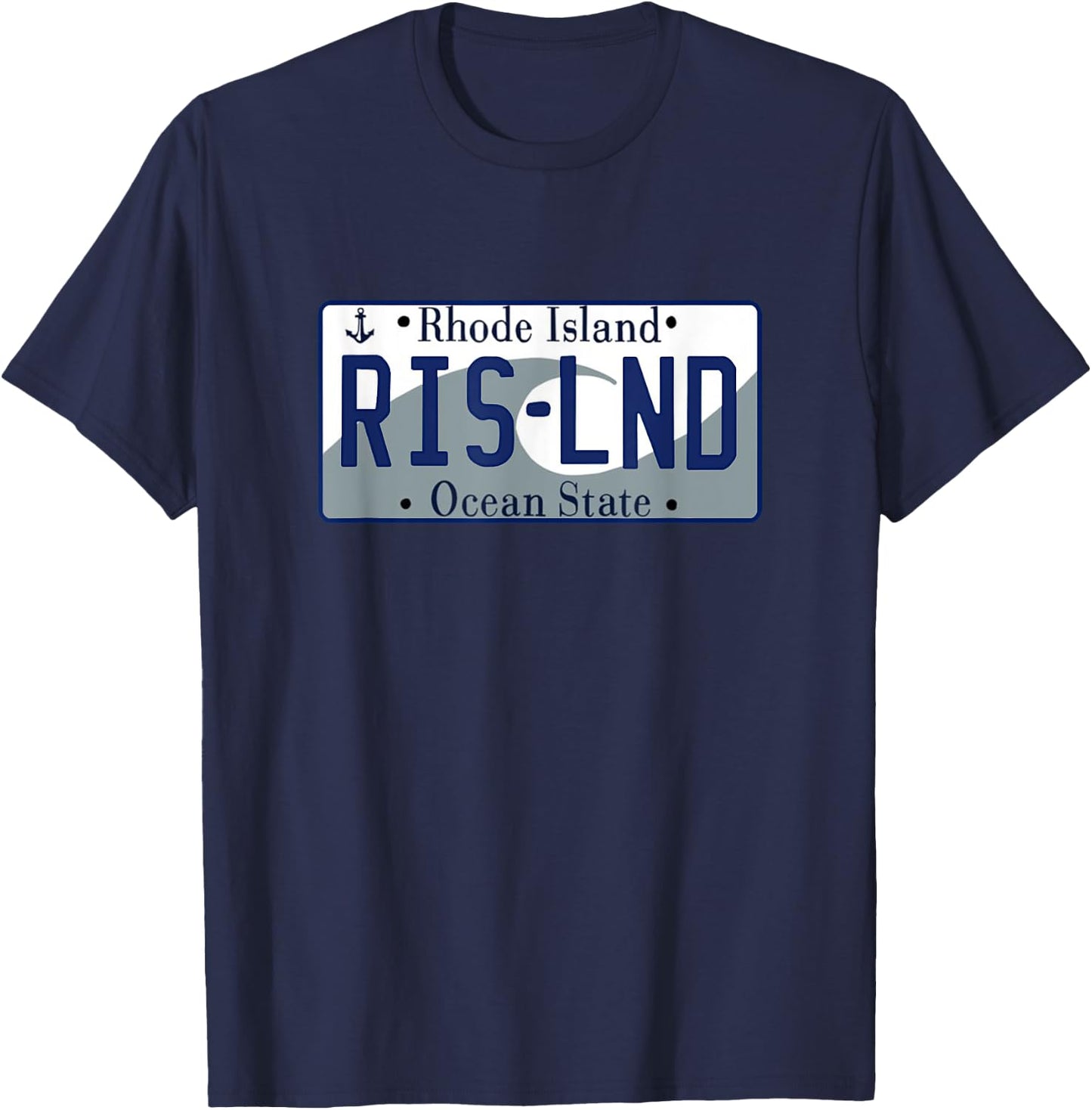 Rhode Island - RI - License Plate - Classic T-Shirt - T-Shirt | Navy