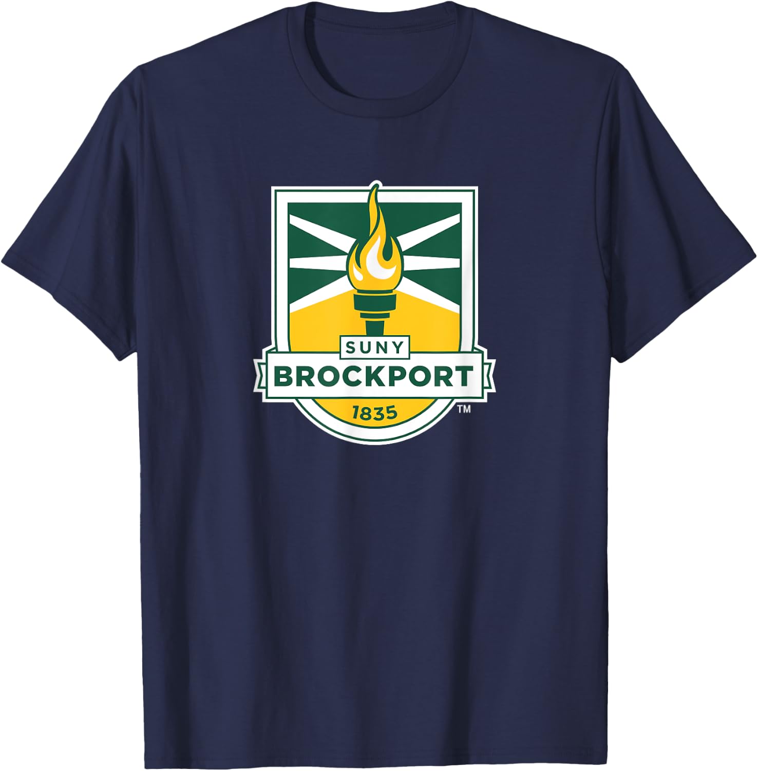 SUNY Brockport Golden Eagles Institutional Shield T-Shirt - T-Shirt | Navy