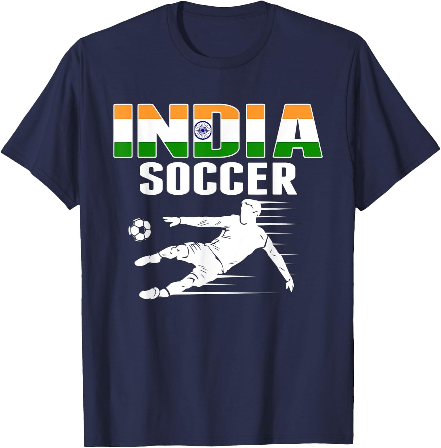 India Soccer Lovers Jersey - Indian Flag Football Players T-Shirt - T-Shirt | Navy