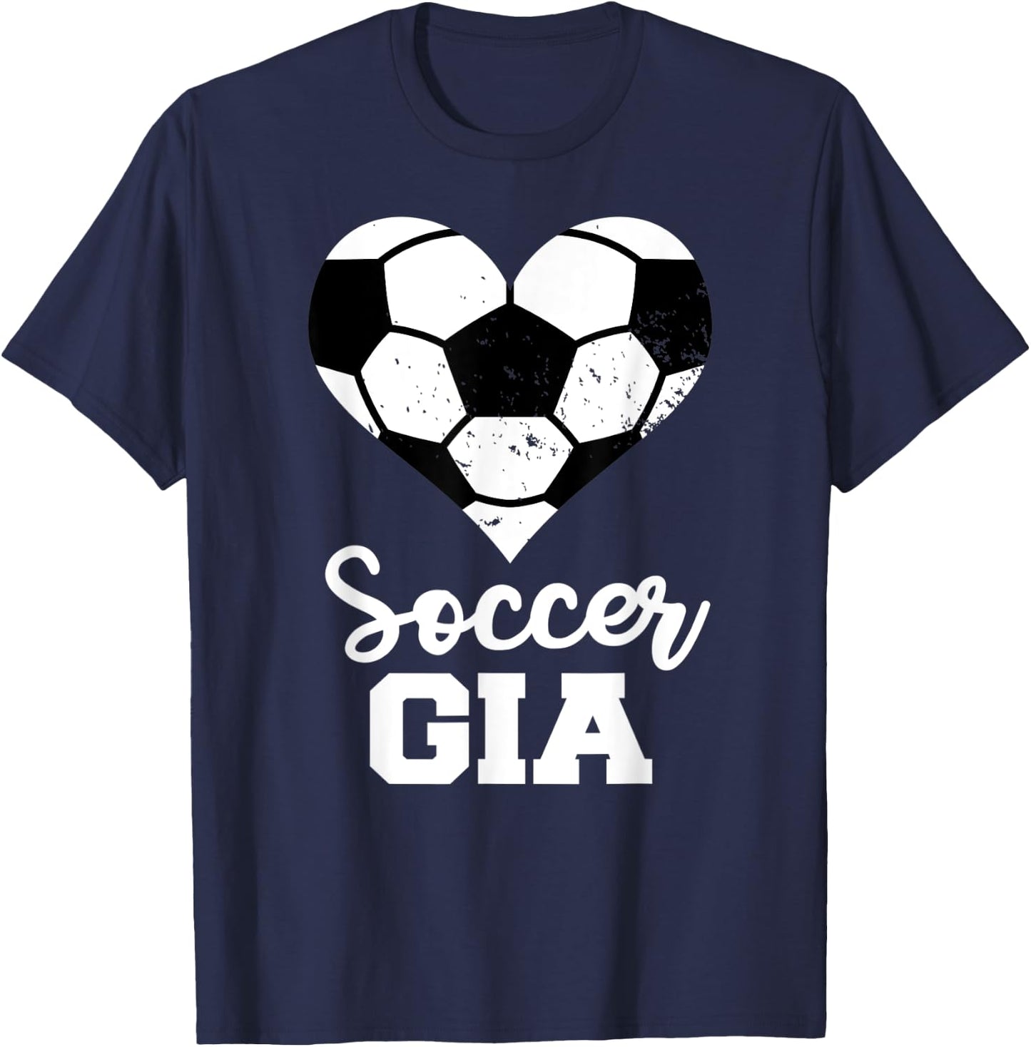 Soccer Gia Funny Soccer Heart Grandma Gia T-Shirt - T-Shirt | Navy