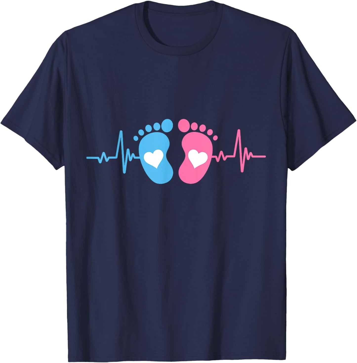 Cute Baby Tiny Humans Heartbeat Labor And Delivery L&D Nurse T-Shirt - T-Shirt | Navy