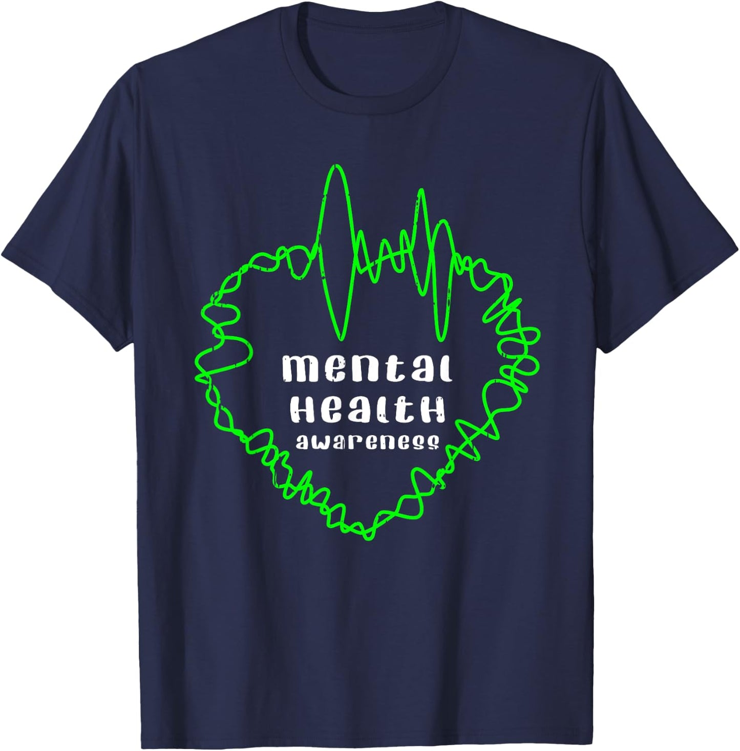Mental Health Awareness Warrior Counselor Therapist T-Shirt - T-Shirt | Navy