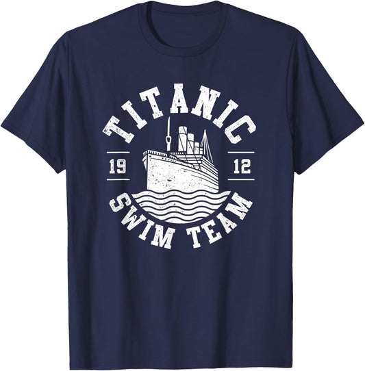 Titanic Swim Team Lifeguard Swim Fan Cruise Ship Titanic T-Shirt - T-Shirt | Navy