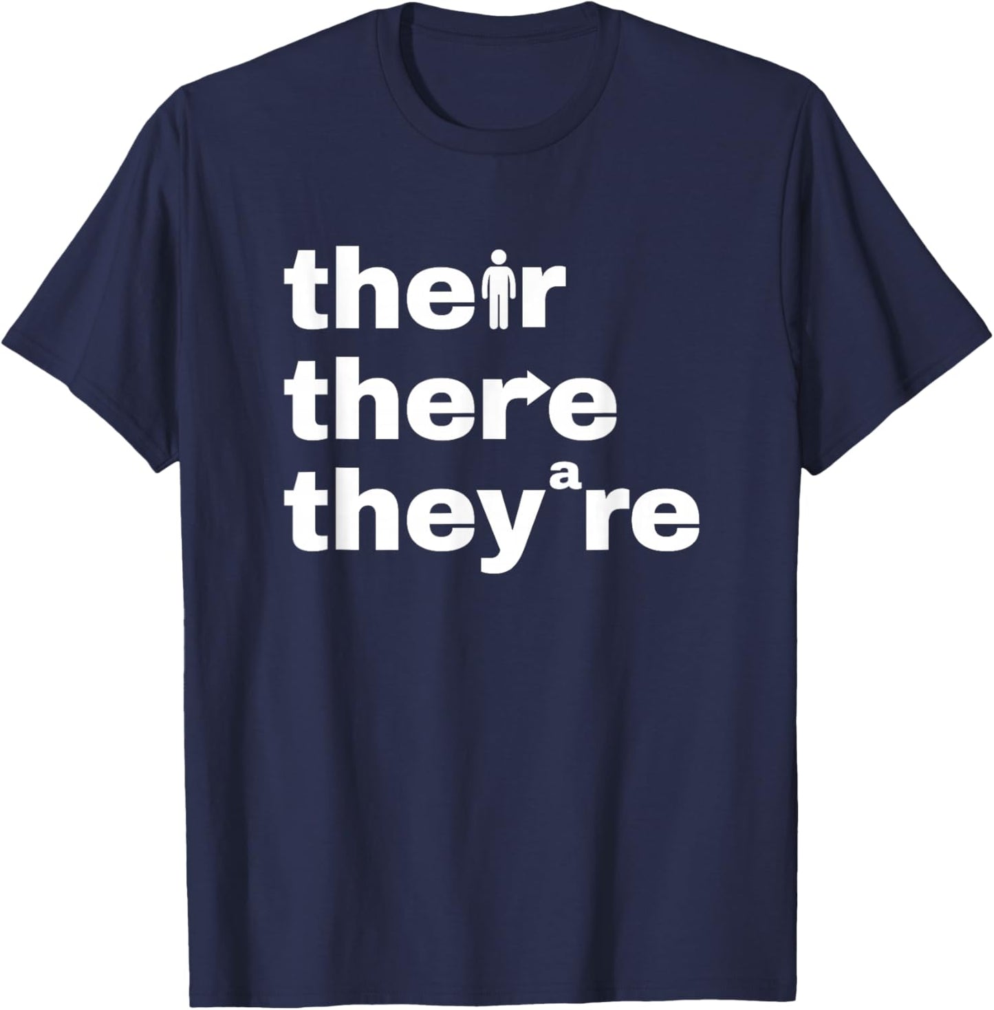 Their There They're Grammar Lesson Language Arts Teacher Men Women Kids T-Shirt - T-Shirt | Navy