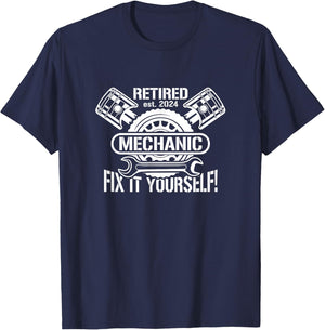 Retired 2024 Fix It Yourself - Mechanic Retirement 2024 T-Shirt - T-Shirt | Navy