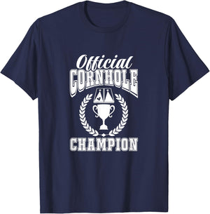 Official Cornhole Champion Corn Hole Player T-Shirt - T-Shirt | Navy