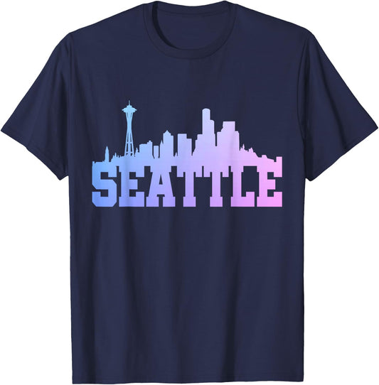 Seattle Washington Skyline T-Shirt - T-Shirt | Navy