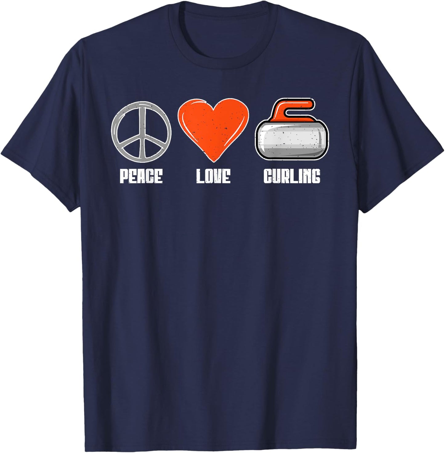 Peace Love Curling T-Shirt - T-Shirt | Navy