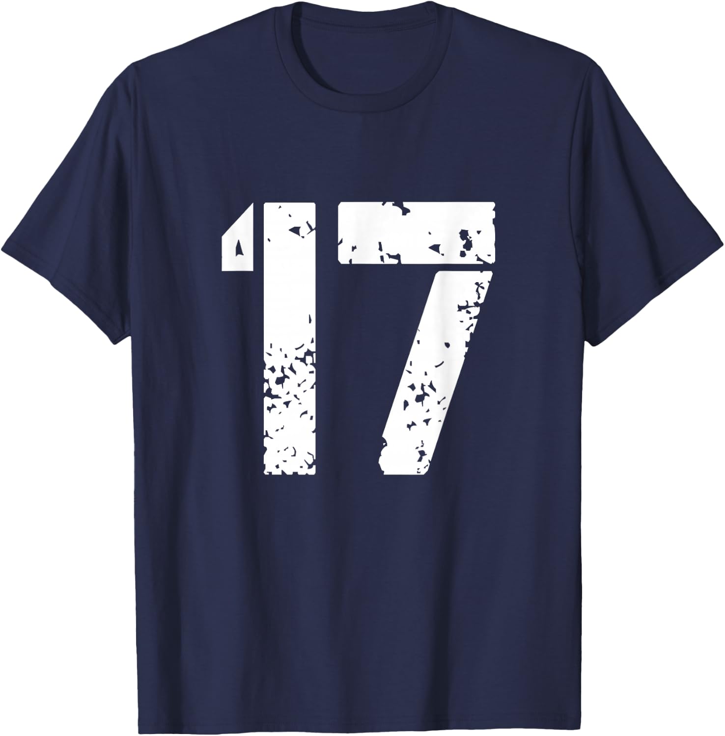 Number 17 Team 17th Birthday Seventeen Years Old Graphic T-Shirt - T-Shirt | Navy