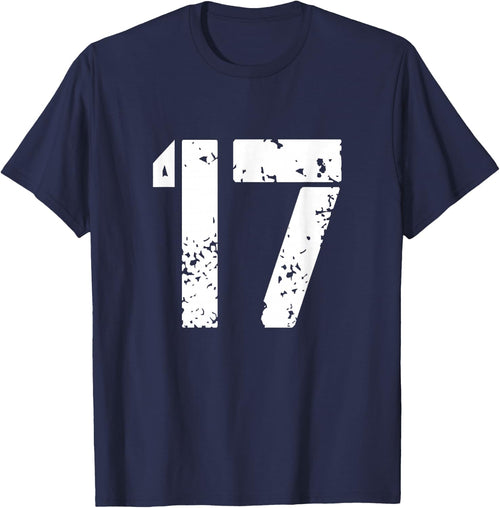 Number 17 Team 17th Birthday Seventeen Years Old Graphic